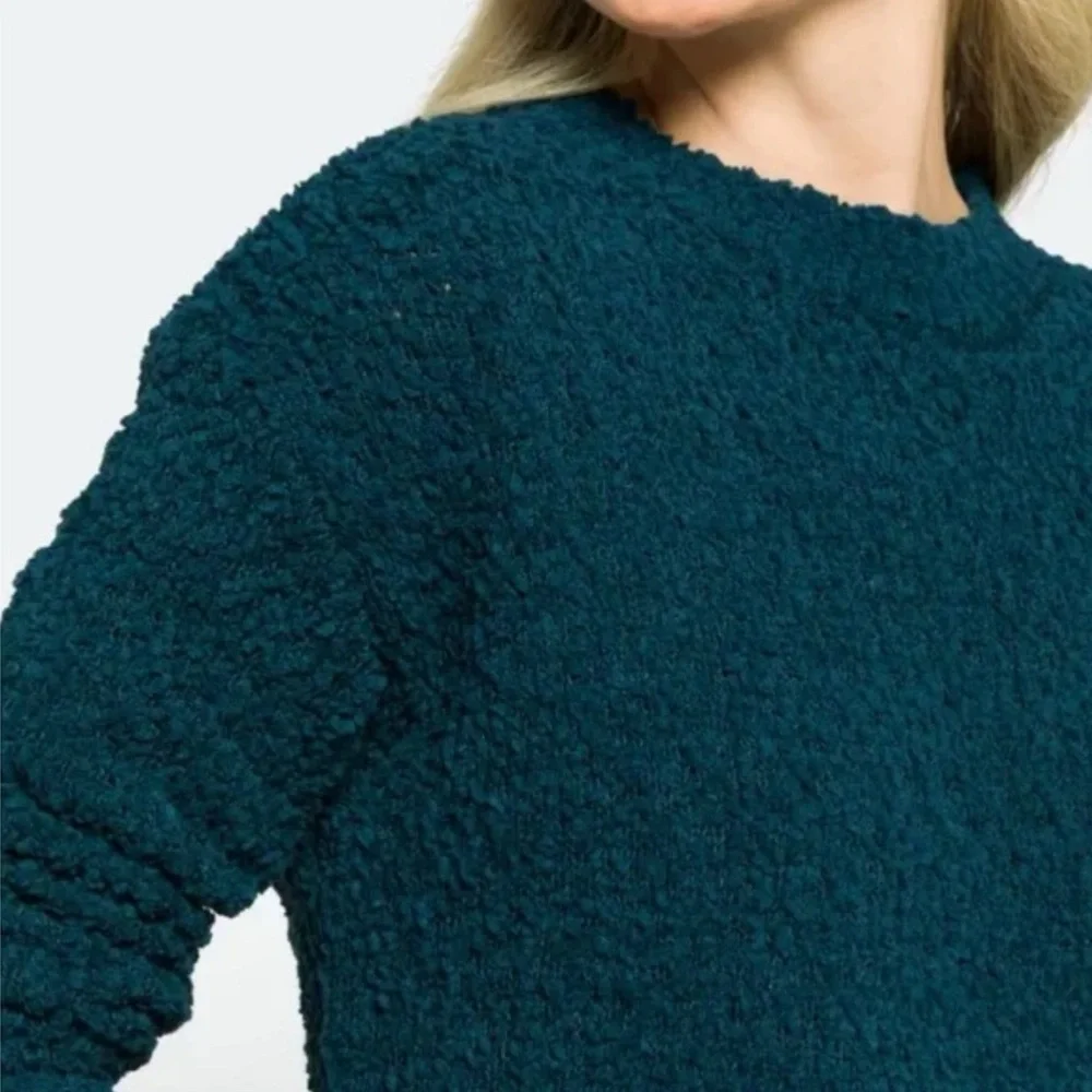 Bobeau Fannie Popcorn Sweater Teal Green Stitch Fix Size Medium